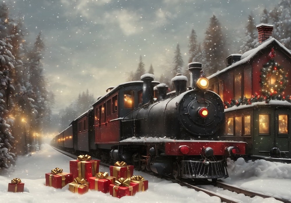 Backdrop "Xmas train"