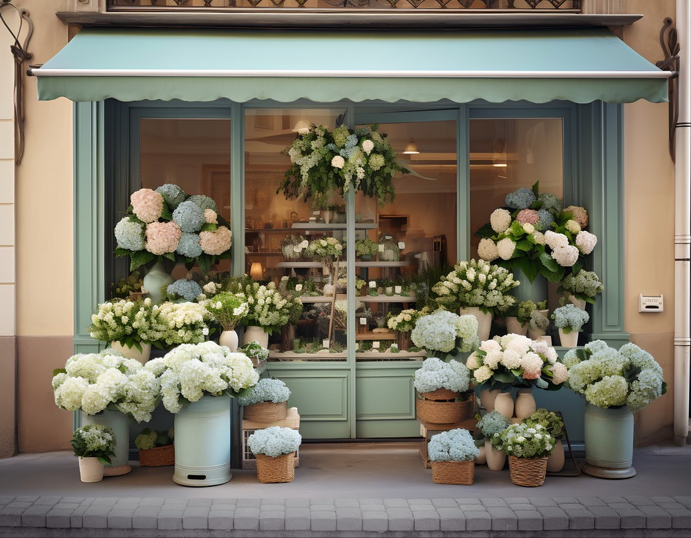 Backdrop "Hydrangeas"