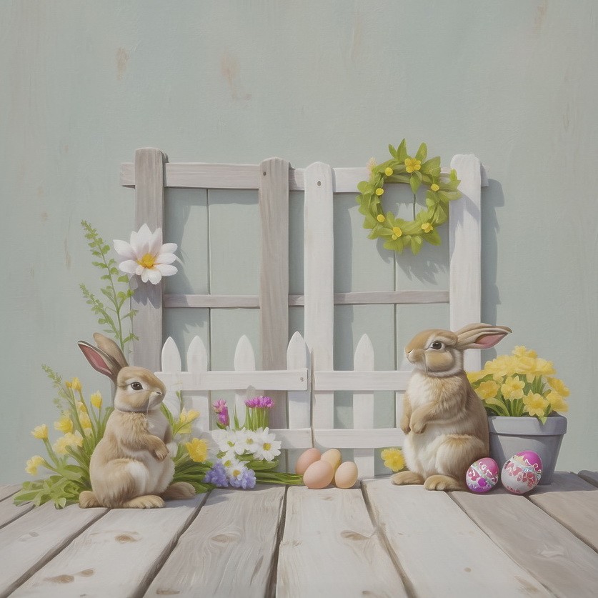 Backdrop "Easter bunnies"