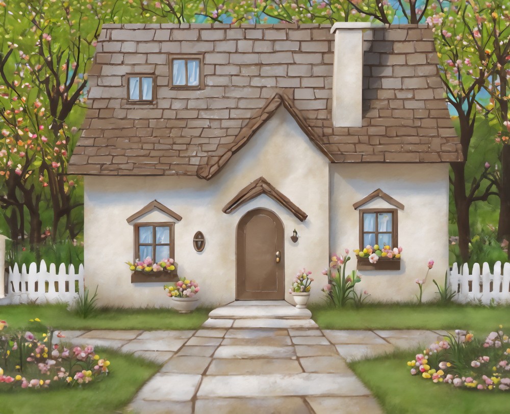 Backdrop "Spring houses"