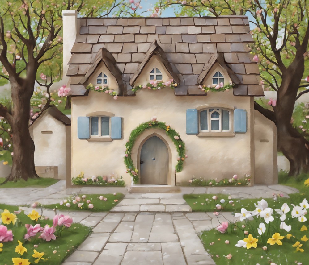 Backdrop "Spring houses"