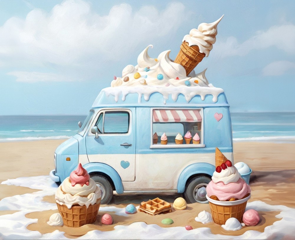 Backdrop "Icecream van"