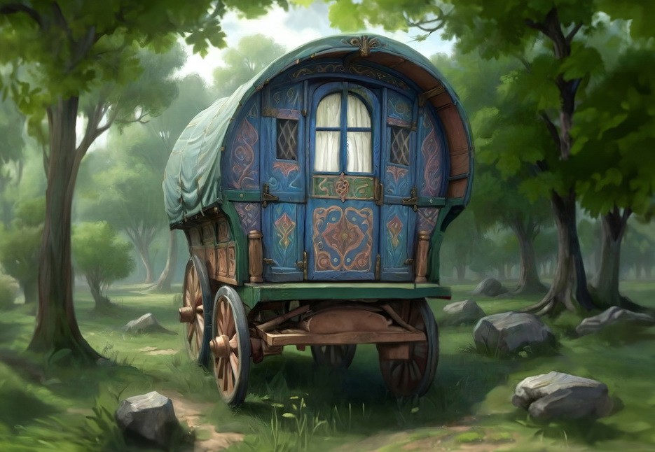 Backdrop "Gypsy wagon"