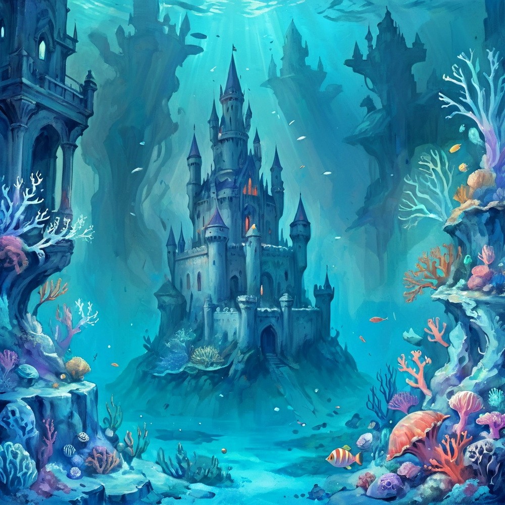 Backdrop "Underwater castles"