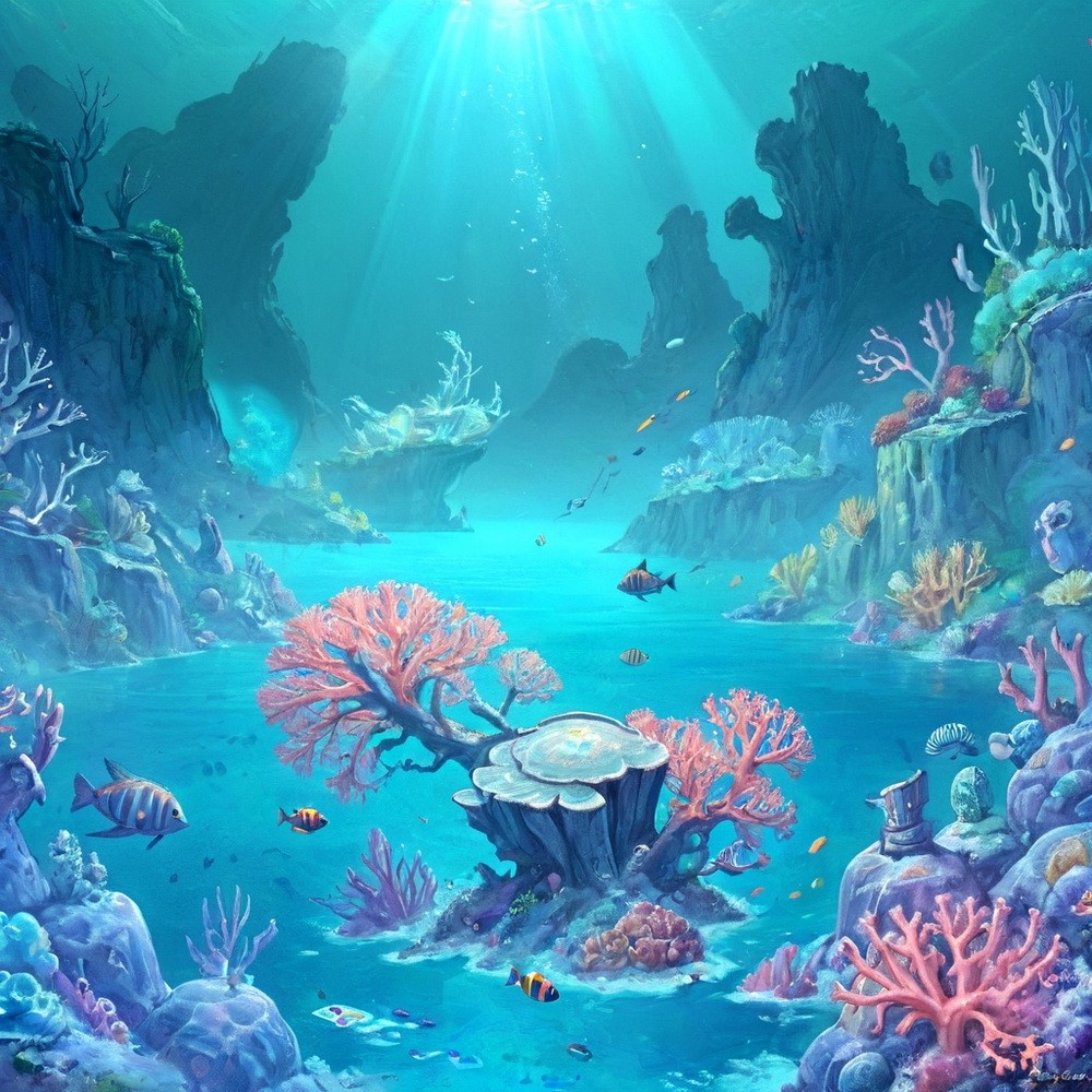 Backdrop "Underwater castles"