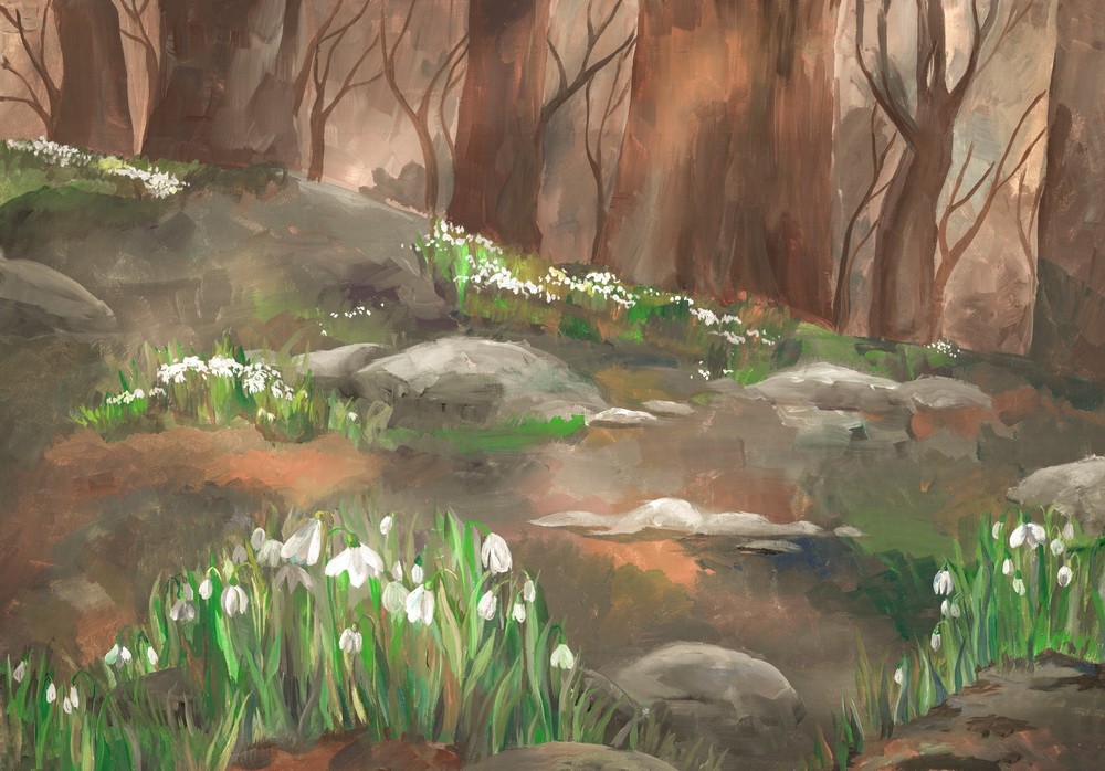 Backdrop "Snowdrops"